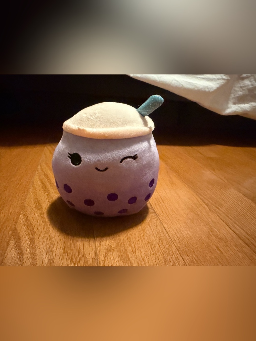 Authentic Squishmallows 5" Poplina the Purple Boba Tea Plush - Pre-owned
